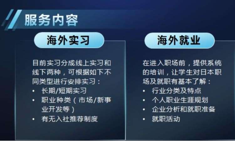 海外实习及就业创业指导